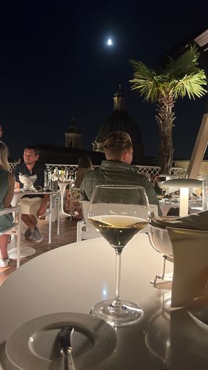 Wine and the view   at Mater Terrae in Rome