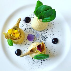 Hummus and Artichoke  at Mater Terrae in Rome