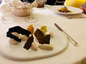Vegan raw cheese plate, but rather a mousse  at Mater Terrae in Rome