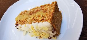 Almond cake raw. Super good at Theobroma in Valletta