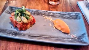 Tomatoes and vegetables, pepper sorbet. at Sense Eat in Paris