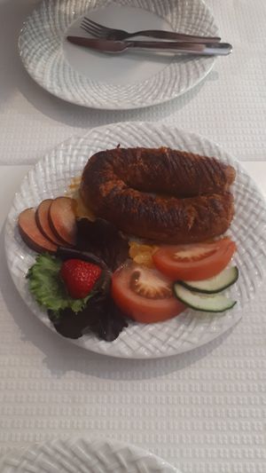 chorizo at Veganeats Caffe in Lisbon