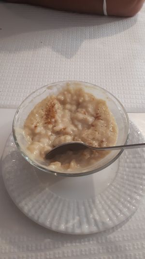 rice pudding at Veganeats Caffe in Lisbon