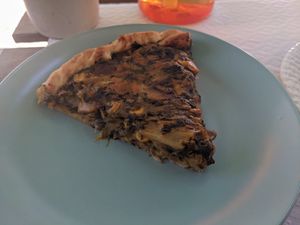 Vegetable quiche at Veganeats Caffe in Lisbon