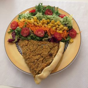 amazing quiche  at Veganeats Caffe in Lisbon