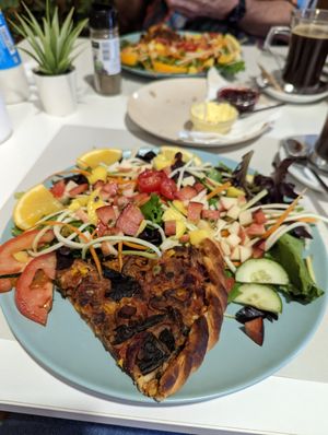 Quiche at Veganeats Caffe in Lisbon