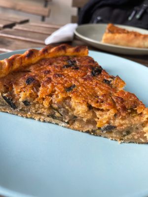"Seitan à brás" pie at Veganeats Caffe in Lisbon