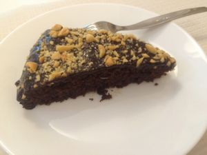 chocolate cake  at Veganeats Caffe in Lisbon