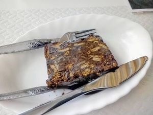 chocolate salame at Veganeats Caffe in Lisbon