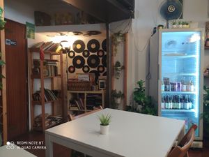 Back part of Café at Veganeats Caffe in Lisbon