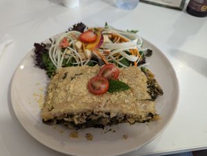 Plate of the day, small size. at Veganeats Caffe in Lisbon