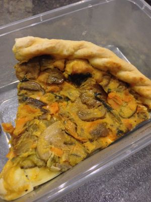 Quiche with mushrooms and carrots at Veganeats Caffe in Lisbon