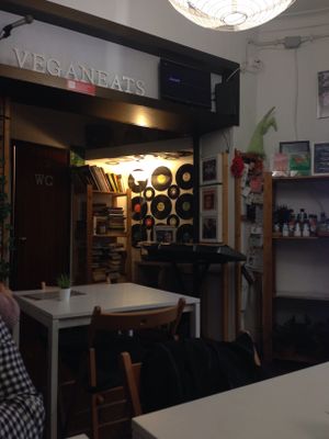 Inside at Veganeats Caffe in Lisbon
