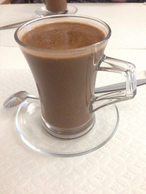 Hot chocolate at Veganeats Caffe in Lisbon