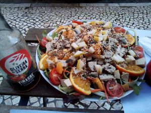 Greens, seeds, fruits and tofu   at Veganeats Caffe in Lisbon