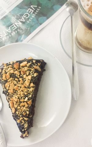 Chocolate cake - delicious! at Veganeats Caffe in Lisbon