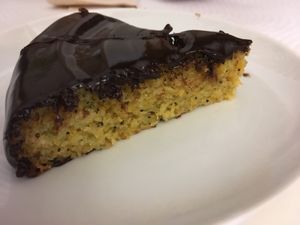 Orange chocolate cake at Veganeats Caffe in Lisbon