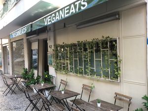 Front door  at Veganeats Caffe in Lisbon