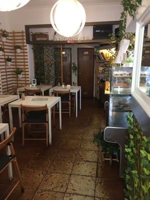 Inside  at Veganeats Caffe in Lisbon