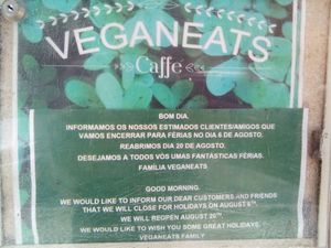 Reopening August 20, 2019 at Veganeats Caffe in Lisbon