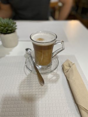Coffee with oat milk  at Veganeats Caffe in Lisbon