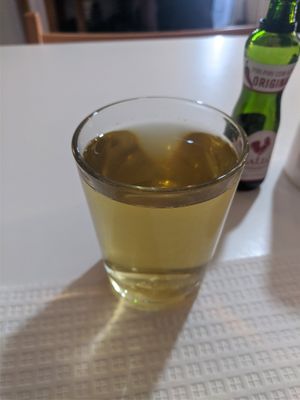 nettle tea at Veganeats Caffe in Lisbon