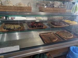 cakes and quiches at Veganeats Caffe in Lisbon