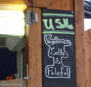 Sign on the stall of U Satla at U Satla in Prague