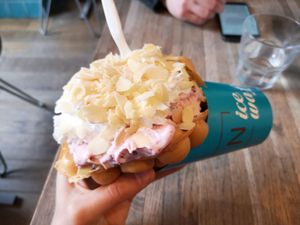 Ice cream in a waffle at N'Ice Cream Factory in Warsaw