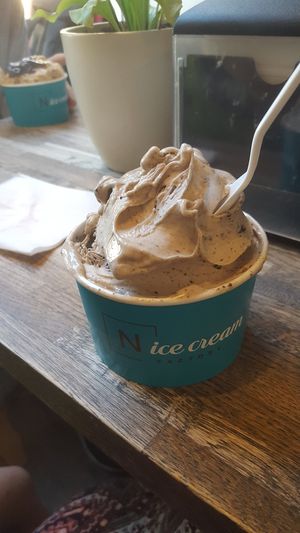 The soy-based salty-caramel+oreo+peanut-butter is a heavenly mix 😍 at N'Ice Cream Factory in Warsaw