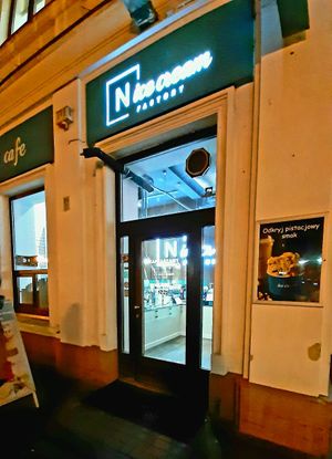 Front door at N'Ice Cream Factory in Warsaw
