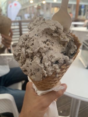 Peanut butter, banana and Oreo with an unsweetened soy milk base at N'Ice Cream Factory in Warsaw