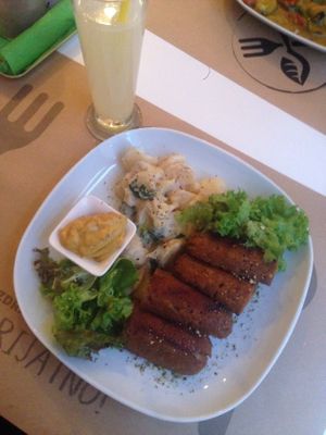 Vegan sausage at EmChi in Novi Sad