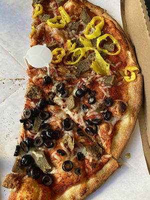 Pizza was okay — the seitan sausage was weird   at Allentown Pizza in Buffalo