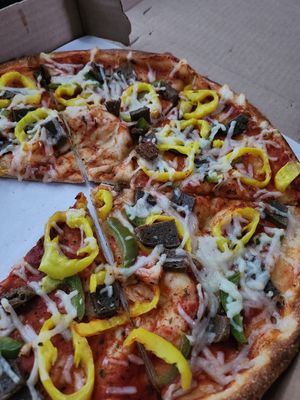 I don't think there was any Buffalo sauce on this "Buffalo chicken" pizza. at Allentown Pizza in Buffalo