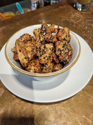 Cauliflower bites at Farmacy in West London