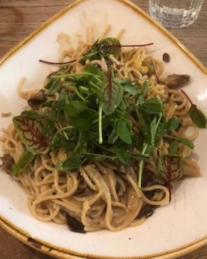 Creamy Ancient Grain Spaghetti  at Farmacy in West London