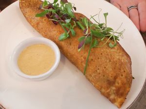 Protein omlette at Farmacy in West London