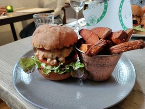 Wholesome burger at Farmacy in West London
