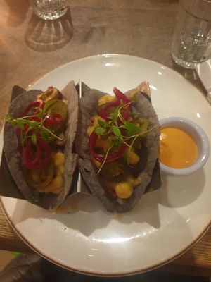 Tacos Main dish... Same portion at Farmacy in West London