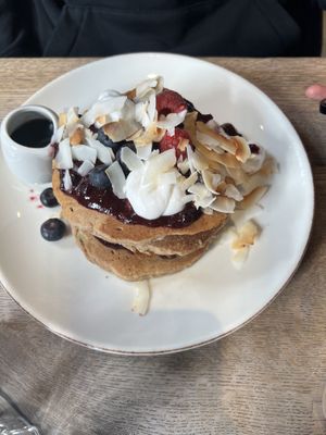 Buckwheat pancakes   at Farmacy in West London