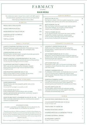 Main menu   at Farmacy in West London