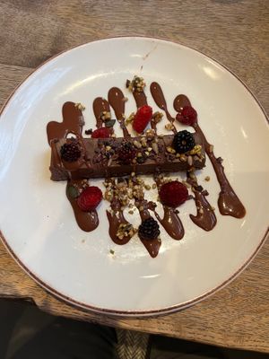 Chocolate dessert  at Farmacy in West London
