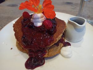 Berries pancake at Farmacy in West London