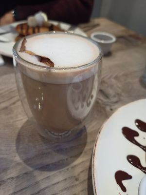 Ginger latte at Farmacy in West London