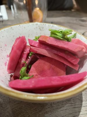 Homemade pickles  at Farmacy in West London