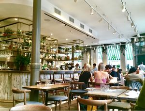 dining room and bar - beautifully appointed! at Farmacy in West London