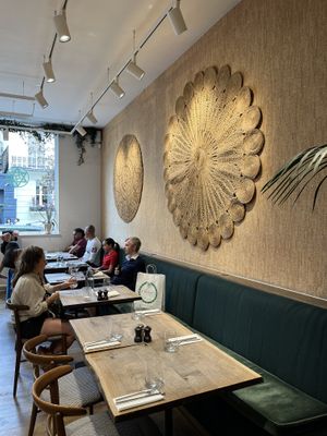 Some seating   at Farmacy in West London