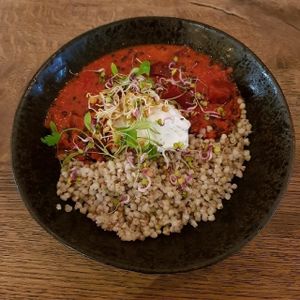 Beetroot dahl at Farmacy in West London