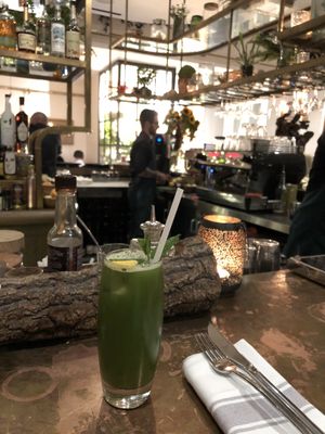 Matcha tonic   at Farmacy in West London